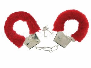 Handcuffs with plush red