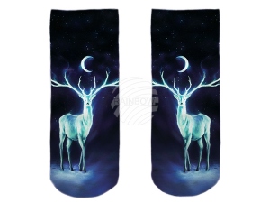 Motif-Socks deer moon