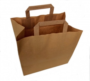 Paper carrier bag brown 320+170x270mm 500 pieces