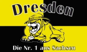 Fahne Dresden die Nr. 1 aus Sachsen Bulldogge