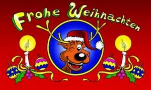 Fahne Frohe Weihnachten Rentierkopf