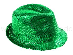 Trilby hat with sequins green