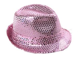Trilby Hut mit Pailletten pink