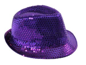 Trilby kapelusz z cekinami purpurowy