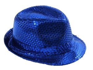 Trilby hat with sequins dark blue