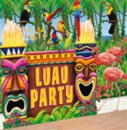 Deko window blind scene setter Luau Party Set 6 Piece