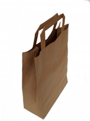 Paper carrier bag kraft brown 220+110x280mm 250 pieces