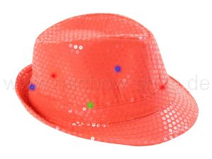 Trilby Hut LED mit Pailletten melone lachs