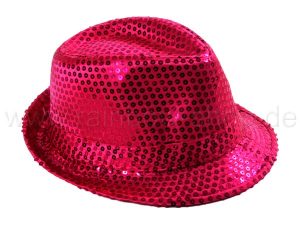 Trilby Hut mit Pailletten fuchsia