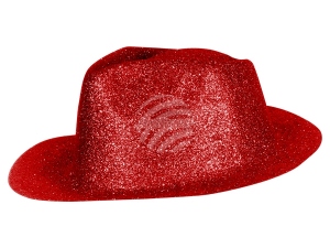 Trilby Hut glitzernd rot