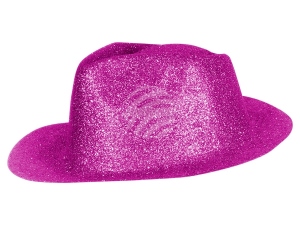 Trilby Hut glitzernd fuchsia