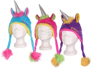 Einhorn Unicorn M�tze blau-rosa-lila