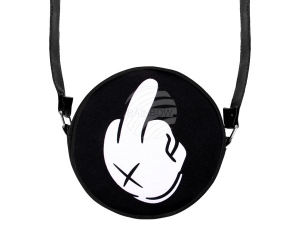 Runde Motiv-Handtasche Mittelfinger