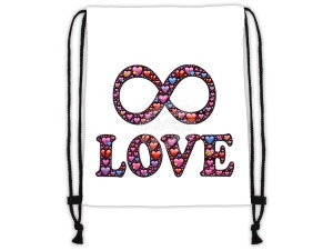 Turnbeutel Gymsac Design weiss Infinite Love multicolor