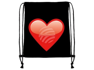 Turnbeutel Gymsac Design schwarz Herz rot