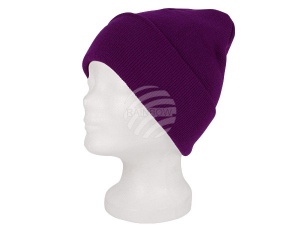 Long Beanie Slouch Design Knitted cap aubergine