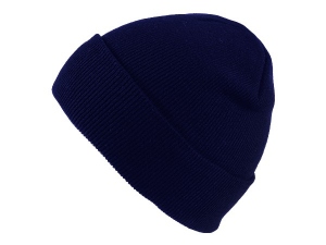 Long Beanie Slouch Design Knitted cap dark blue