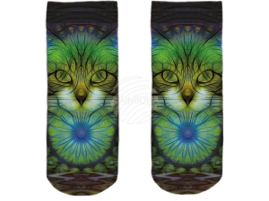 Motiv-Socken multicolor Katzen abstrakt