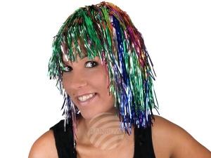 Lametta Wig Bob rainbow colors