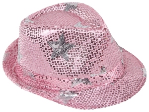 Trilby hat with stars rose