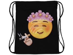 Turnbeutel Gymsac Design Emoticon mit Blumenkranz