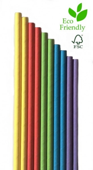 Pajitas de papel jumbo para cctel mezcla de colores 230x7mm 105