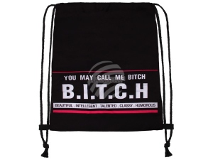 Gym bag Gymsac Design BITCH black/white/red