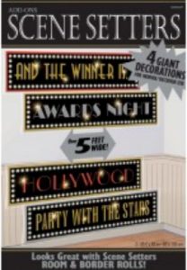 Deko window blind scene setter Hollywood Star Party Set of 4