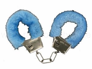 Handcuffs with plush blue