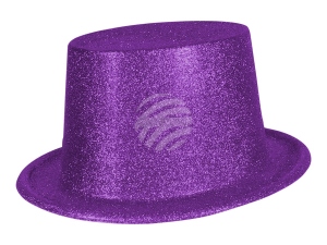 Zylinder Hut glitzernd lila