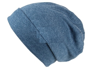 Strickmtze Long Beanie Slouch unifarben blau