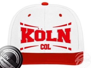 Snapback Cap Basecap Kln weiss rot