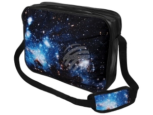 Messenger Bag Motivo Galaxia azul Color negro/azul