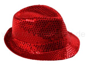 Trilby Hut mit Pailletten rot