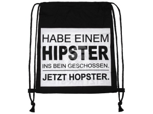 Turnbeutel Gymsac Design Hipster schwarz/weiss