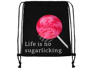 Gym bag Life is no sugarlicking black/white/pink