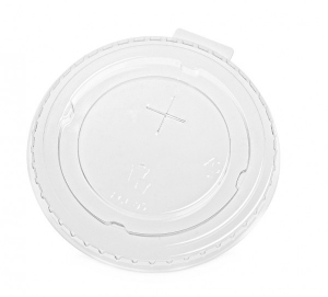 rPET flat lid with cross slot 95mm rPET 100 pieces