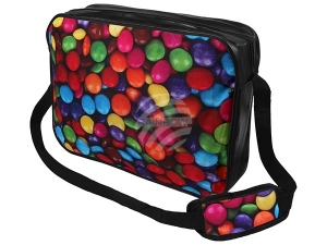 Messenger Bag Motif Chocolate lentils colorful