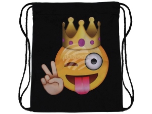 Turnbeutel Gymsac Design Emoticon King schwarz/gelb