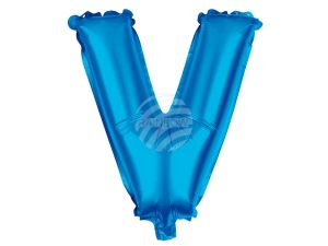 Folienballon Helium Ballon blau Buchstabe V