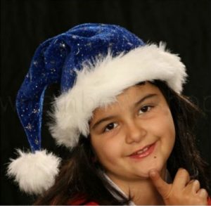 Christmas Santa Hat Kids Plush Blue