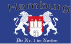Fahne Hamburg Nr 1 im Norden