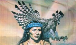 Fahne Indianer mit Adler
