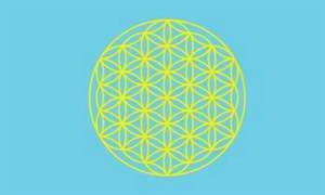 Flag Flower of life blue