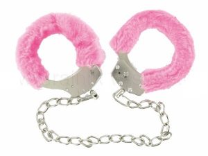 Foot handcuffs pink with plush