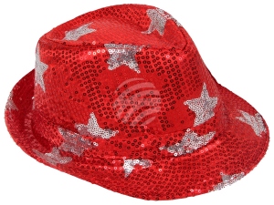 Trilby Hut mit Sternen rot