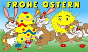 Fahne Frohe Ostern Sonne