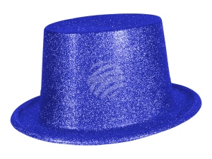 Zylinder Hut glitzernd blau