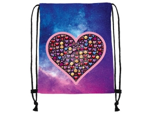 Gym bag Gymsac purple/blue Heart Galaxy multicolor