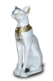 gyptische Katze weiss gold 37 cm